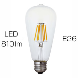 東京メタル LDST7WSTC-T2 エジソンランプ型LEDフィラメント電球 7W E26