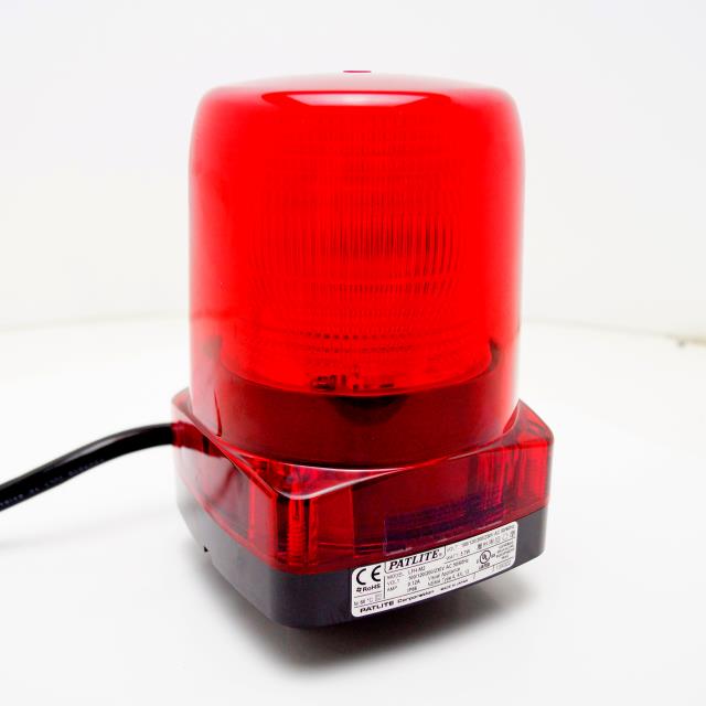 パトライト LED小型フラッシュ表示灯 トリプルフラッシュタイプ 屋内 屋外両用 定格電圧DC24V φ100mm 黄 LFH-24-Y - 1